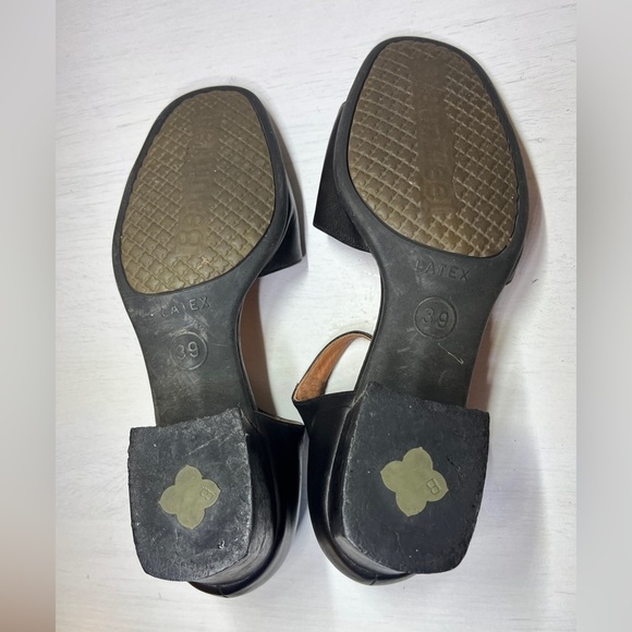 Beautifeel Black Leather Block Heel Stuart Toe Sandal - Picture 7 of 9